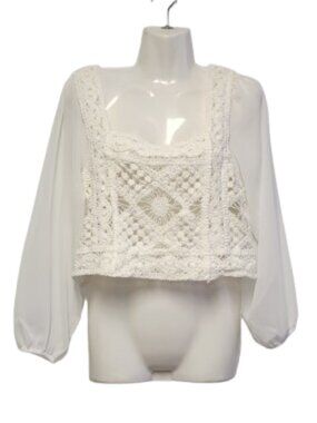 White Lace Top, White Crop Top